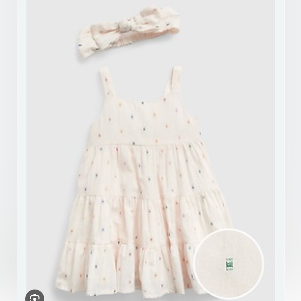 NWT- Baby Gap dress with boomers and headband